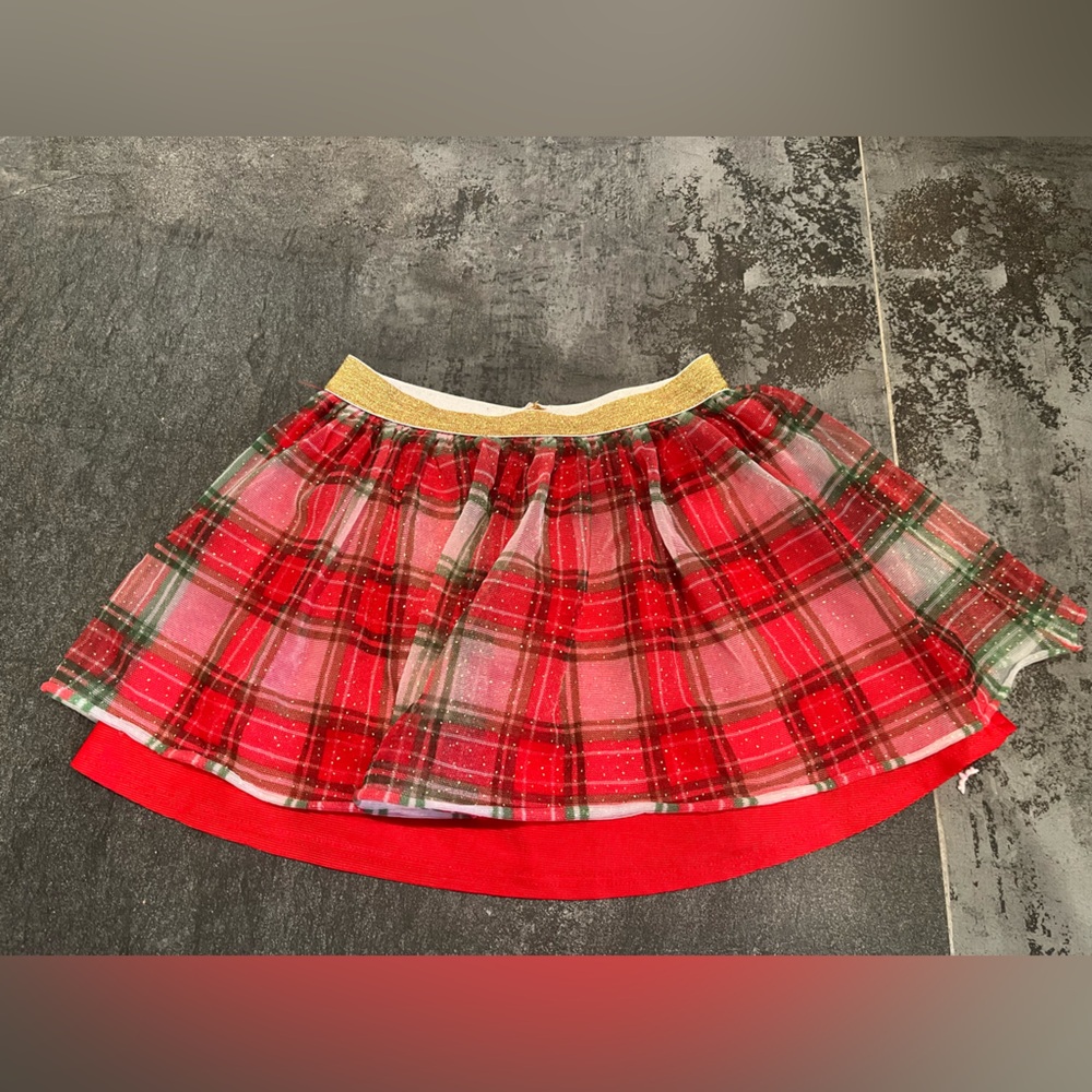 Red + Green Plaid Tulle Skirt